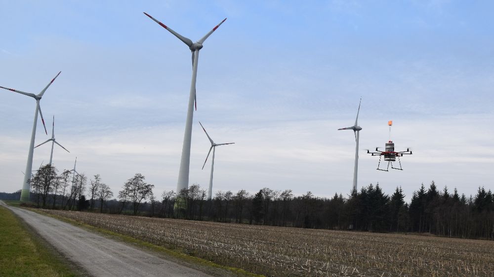 Wind turbine and octocopter decorative image