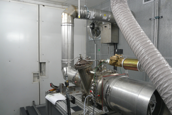 In the picture you can see the combustion chamber of the Euro-K micro gas turbine.