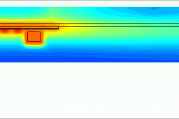Thermal simulation of power electronics on the rear side of a photovoltaic module